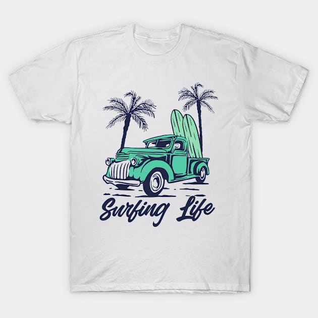 classic car - beach life - surfing life - hawaii - summer best gift ida - vintage car T-Shirt by Mosklis